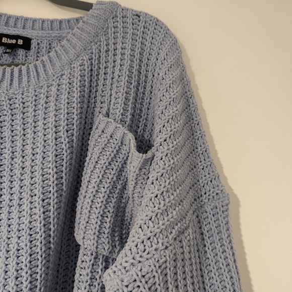 Chunky Waffle Knit Sweater, Blue Size M/L - Picture 4 of 6